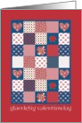 Danish Valentine’s Day, Hearts and Roses Patchwork card