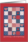 Dutch Valentine’s Day, Hearts and Roses Patchwork card