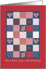 German Valentine’s Day, Hearts and Roses Patchwork card