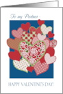 For Partner Valentine’s Hearts and Red Roses Blank Inside card