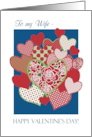 For Wife Valentine’s Day Hearts and Red Roses blank Inside card