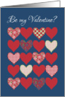 Be my Valentine? Card, Hearts and Roses card