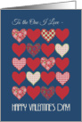 Valentine’s Card, the One I Love, Hearts and Roses card