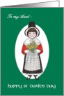 St David’s Day Card, for Aunt, Welsh Costume card
