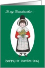 St David’s Day Card, for Grandmother, Welsh Costume card