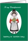 St David’s Day Card, for Grandparents, Welsh Costume card
