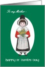 St David’s Day Card, for Mother, Welsh Costume card