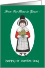 St David’s Day Card, ’Our Home to Yours’, Welsh Costume card