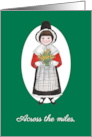 St David’s Day Across the Miles Girl in Welsh Costume card