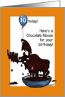 10th Birthday with Fun Chocolate Moose and Balloon card