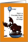 Custom Age Birthday with Fun Chocolate Moose and Balloon card