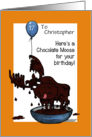 Birthday Custom Name and Age with Fun Chocolate Moose card