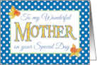 Mother’s Day with Daffodils and White Polkas on Blue card