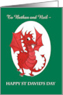 Custom Front St David’s Day Greeting with Red Dragon card