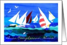 Sailing Boats Birthday Card; Italian Greeting; Nonna card