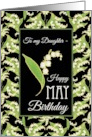 For Daughter May Birthday with Lilies on Black card