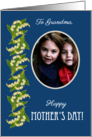 To Grandma Mother’s Day Photo Upload Lilies on Blue card