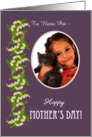 Mother’s Day Photo Upload Custom Front Lilies on Mauve card
