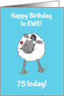 Custom Age Birthday with Cartoon Sheep card