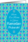 Ramadan Card Our Home to Yours: Blue, Green, Purple, Islamic Pattern card