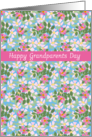 Grandparents Day Greetings Pretty Pink Dog Roses on Blue card