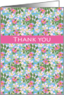 Pretty Thank You Pink and White Dog Roses on Sky Blue card