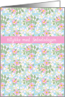 Birthday Card, Danish Greeting, Pink Dogroses on Blue card