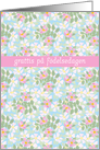 Birthday Card, Swedish Greeting, Pink Dogroses on Blue card