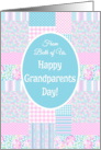 Grandparents Day From Both of Us Pink Roses Faux Patchwork card