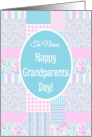 For Nana Grandparents Day Pink Roses Faux Patchwork card