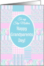 For Stepmother Grandparents Day Pink Roses Faux Patchwork card