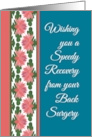 Get Well from Back Surgery with Water Lilies Border card