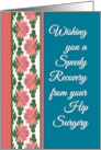 Get Well from Hip Surgery with Water Lilies Border card