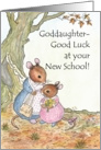 Little Mouse New School Good Luck Card. Goddaughter card