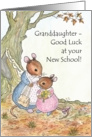 Little Mouse New School Good Luck Card. Granddaughter card