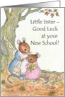 Little Mouse New School Good Luck Card, Little Sister card
