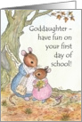 Little Mouse First Day at School Card for Goddaughter card