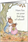 Little Mouse Fun First Day at School Card