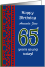 Custom Front 65th Birthday Red Field Poppies Border card