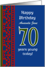 Custom Front 70th Birthday Red Field Poppies Border card