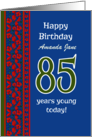 Custom Front 85th Birthday Red Field Poppies Border card