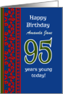 Custom Front 95th Birthday Red Field Poppies Border card