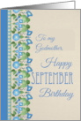 For Godmother September Birthday Morning Glory Blank Inside card