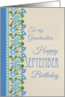 For Grandmother September Birthday Morning Glory Blank Inside card