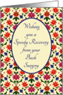 Get Well from Back Surgery with Pretty Floral Mini Print card