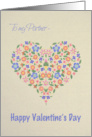 For Partner Valentine’s Folk Art Floral Heart Blank Inside card