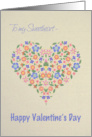 For Sweeetheart Valentine’s Folk Art Floral Heart Blank Inside card