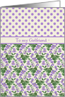 Violets, Polka Dots February Birthday Card, Girlfriend card