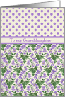 Violets, Polka Dots February Birthday Card, Granddaughter card