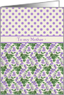 Violets, Polka Dots February Birthday Card for Mother card